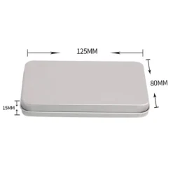 Rektangulær blikdåse - Sølv (12.5x8x1.5cm) Sale