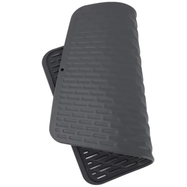 Rektangulær silikone opvaskemåtte Varmeisolering Anti-skrid opvaskemåtte med indbygget afløbslæbe til køkkenbord Lille størrelse Discount