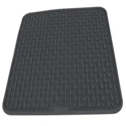 Rektangulær silikone opvaskemåtte Varmeisolering Anti-skrid opvaskemåtte med indbygget afløbslæbe til køkkenbord Lille størrelse Discount