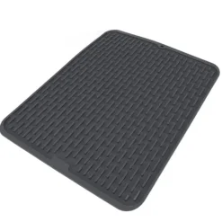 Rektangulær silikone opvaskemåtte Varmeisolering Anti-skrid opvaskemåtte med indbygget afløbslæbe til køkkenbord Lille størrelse Discount