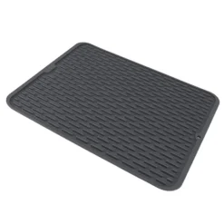 Rektangulær silikone opvaskemåtte Varmeisolering Anti-skrid opvaskemåtte med indbygget afløbslæbe til køkkenbord Lille størrelse Discount