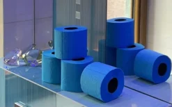 Toiletpapir>Renova duftende blåt toiletpapir 16,1 m 3-lags 140 ark 6 ruller