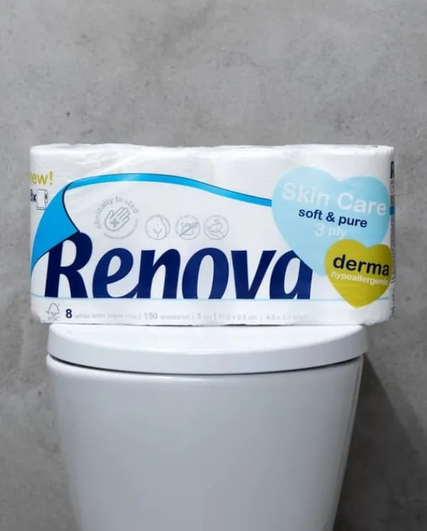 Toiletpapir>Renova Hudpleje Derma 8R Toiletpapir