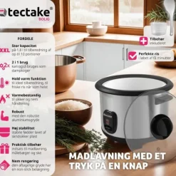 Riskoger med dampindsats, 1,8 l, varmefunktion - sølv Sale