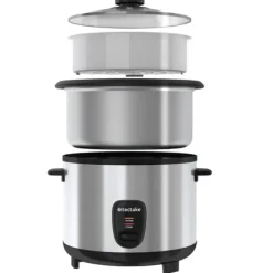 Riskoger med dampindsats, 1,8 l, varmefunktion - sølv Sale