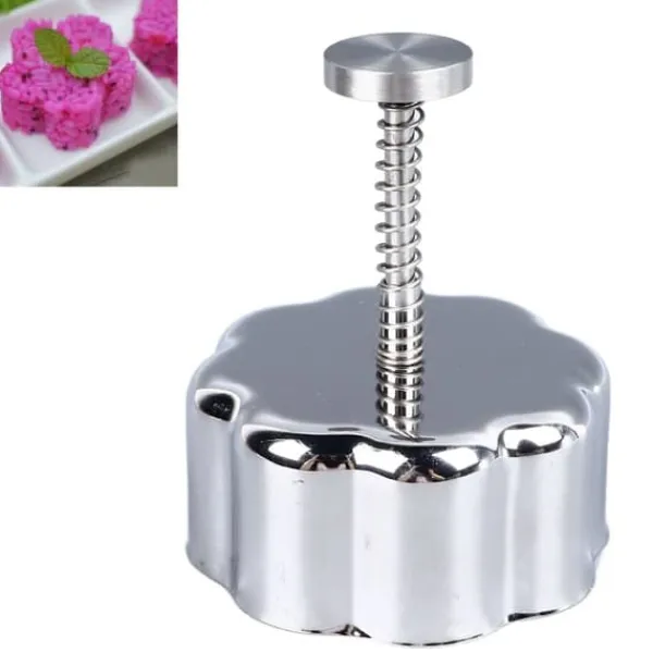 Riskugleform 304 Rustfrit Stål Kreativ Aftagelig Sikker Anti-Liv Onigiri Form til Baby Supplerende Mad Frokost Lav Blomst Outlet