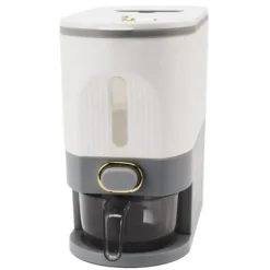 Risopbevaringsbeholder - Lufttæt korndispenserboks til hjemmekøkken - 5L stor kapacitet - Grå Outlet