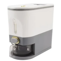 Risopbevaringsbeholder - Lufttæt korndispenserboks til hjemmekøkken - 5L stor kapacitet - Grå Outlet