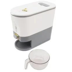 Risopbevaringsbeholder - Lufttæt korndispenserboks til hjemmekøkken - 5L stor kapacitet - Grå Outlet