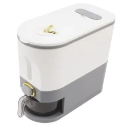 Risopbevaringsbeholder - Lufttæt korndispenserboks til hjemmekøkken - 5L stor kapacitet - Grå Outlet