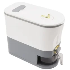 Risopbevaringsbeholder - Lufttæt korndispenserboks til hjemmekøkken - 5L stor kapacitet - Grå Outlet