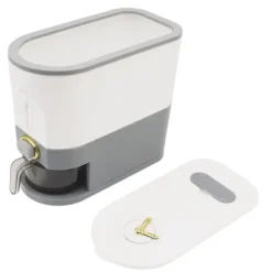 Risopbevaringsbeholder - Lufttæt korndispenserboks til hjemmekøkken - 5L stor kapacitet - Grå Outlet