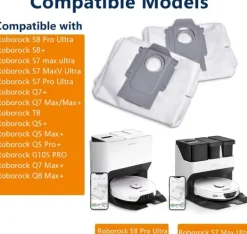 Roborock støvsugerposer til Roborock S8, S8+, S8 Pro Ultra, S7 MaxV Ultra, S7 Pro Ultra, Q7+, Q7 Max+14-pak. New