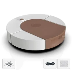Robotstøvsuger Stærk sugeautomatisk USB genopladelig fejerobot til keramiske fliser Hårde gulve Brun New