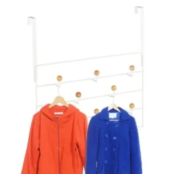 Robust dørknagerække med 10 kroge, hvid Hot