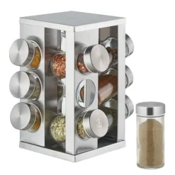 Robust firkantet urtekarrusel med 12 potter New