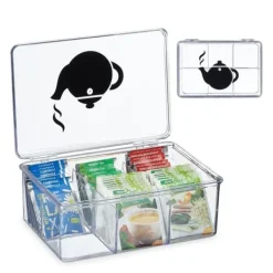 Robust gennemsigtig teæske med 6 rum Clearance