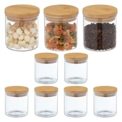 Robust sæt med 9 opbevaringsglas med låg 500 ml Outlet