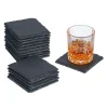 Bordskånere Til Glas>Robust sæt med 16 skiferunderlag 10x10 cm