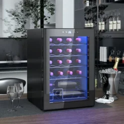 Rootz 20 Bottle Lille vin køleskab - Mini Beverage Cooler - Stille afkøling - 53L kapacitet - 43W x 45d x 64H cm Outlet