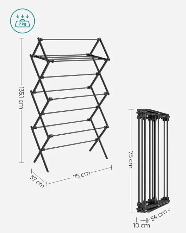 Rootz bærbar campingstol i sort stål - Sammenklappelig strandstol - Letvægts udendørsstol - Stål- og PP-konstruktion - 37 cm x 75 cm x 135,1 cm - Komp | CDON Online