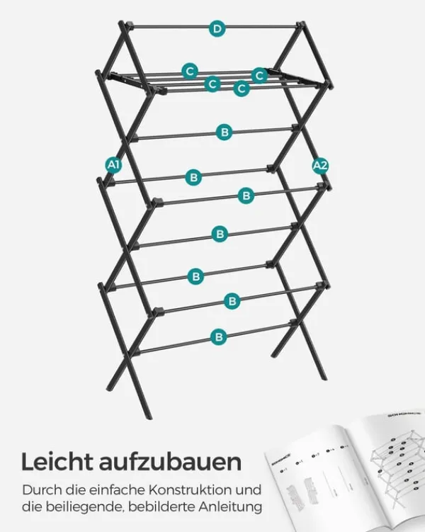 Rootz bærbar campingstol i sort stål - Sammenklappelig strandstol - Letvægts udendørsstol - Stål- og PP-konstruktion - 37 cm x 75 cm x 135,1 cm - Komp | CDON Online