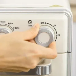 Rootz 5-i1 miniovn - 20 L Kapacitet - 1400w - 1 bagerist - 1 bageplade - 60 Min. Timer - Råhvid - 36L x 37,7W x 34,5H cm New