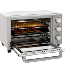 Ovne>Rootz Mini Ovn - Brødrister - Brødovn - 21L Kapacitet - Justerbar temperatur - 3 tilberedningstilstande - Rustfrit stål - 46 cm x 38,5 cm x 29 cm