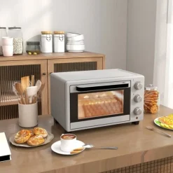 Ovne>Rootz Mini Ovn - Brødrister - Brødovn - 21L Kapacitet - Justerbar temperatur - 3 tilberedningstilstande - Rustfrit stål - 46 cm x 38,5 cm x 29 cm