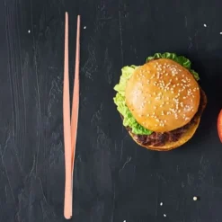 Rose Gold Rustfrit Stål Køkkenpincet Madklemme - Tandstikker Madlavningsværktøj til Hjemmebrug Sale