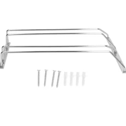 Rostfritt stål dubbelrad vinglas Ställvaruställ Hängande Stemware Hållare under skåpM Outlet