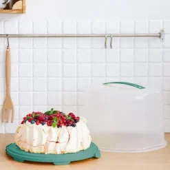 Kagedåser>Rotho Fresh kageæske XL 35,5x34,5x26 cm misteltengrøn/transparent