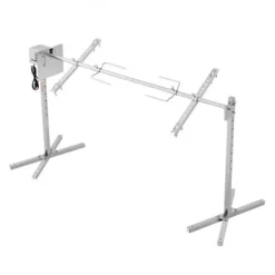 Grill-Ovne & Ovn Med Roterende Stegespyd>Rotisserigrill-sæt, 176,5x56,5x87 cm, rustfrit stål, justerbar