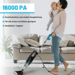 Håndstøvsugere>R3S Blue Støvsuger med Ledning – 2-i-1 håndholdt støvsuger og gulvstøvsuger med HEPA-filter