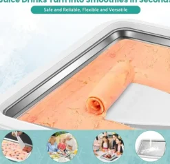 Rulleismaskine, fødevaregodkendt rustfrit stål, hjemmelavet is, hjemmelavede DIY smoothies, frosne yoghurtruller, velegnet til familieaktiviteter Online