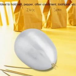 Salt- & Peberstrøere>Rustfrit Stål Æggeformet Peberbøssepotte Krydderikrukke Flasker til Køkkenartikler (3 huller)