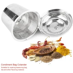 Tefiltre>Rustfrit Stål Krydderibolde Krydderipose Dryss Tilbehør Madlavningsredskaber til Køkken L