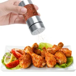 Salt- & Peberstrøere>Rustfrit Stål Krydderikrukke Salt Peber Krydderikrukke Flasketank til Hjemmekøkken