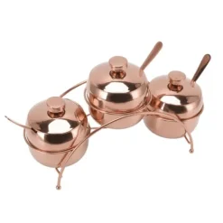 Rustfrit Stål Krydderisæt Salt og Peber Sukkerkrukke med Låg og Ske Køkkenkrydderiflasker med Opbevaringsstativ Rosaguld Discount
