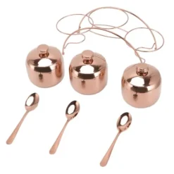 Rustfrit Stål Krydderisæt Salt og Peber Sukkerkrukke med Låg og Ske Køkkenkrydderiflasker med Opbevaringsstativ Rosaguld Discount