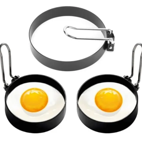 Rustfrit stål non-stick ægformningsringe - sæt med 2, køkkenredskaber Online