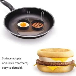 Rustfrit stål non-stick ægformningsringe - sæt med 2, køkkenredskaber Online
