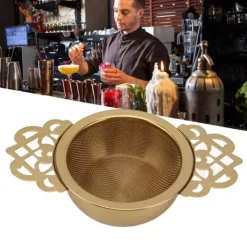 Rustfrit Stål Tesi med Drypskål Dobbelte Håndtag Genanvendelige Finmaskede Tefiltre til Løse Blade Urte Køkken Guld Discount