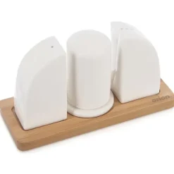 Salt- & Peberstrøere>Salt- og peberbøsse i porcelæn med stativ WHITELINE 4 stk.