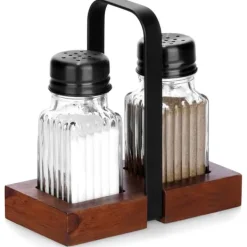 Salt- & Peberstrøere>Salt- og peberbøsser med stativ, 3 stk.