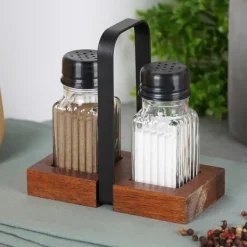Salt- & Peberstrøere>Salt- og peberbøsser med stativ, 3 stk.