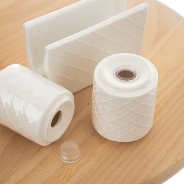 Salt- og pebersæt, 3-delt, kryddersæt, saltkar + peberbøsse, servietholder, WHITELINE ORION 153692 New