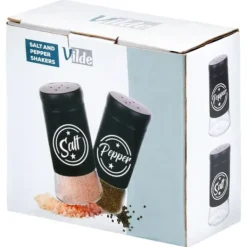 Salt- og pebersæt, 2-delt, saltkar + peberbøser, sort, VILDE 229129 Sale