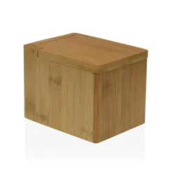 Salt- & Peberstrøere>Saltbøsse med låg Versa Brun Bambus Stål 13 x 10 x 10 cm
