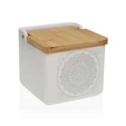 Saltbøsse med låg Versa Mandala 12,2 x 11,5 x 12,2 cm Keramik Hot